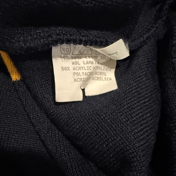 SIGNE INCOGNITO Preppy Wool Blend Striped Rugby Polo Sweater - Picture 5 of 5